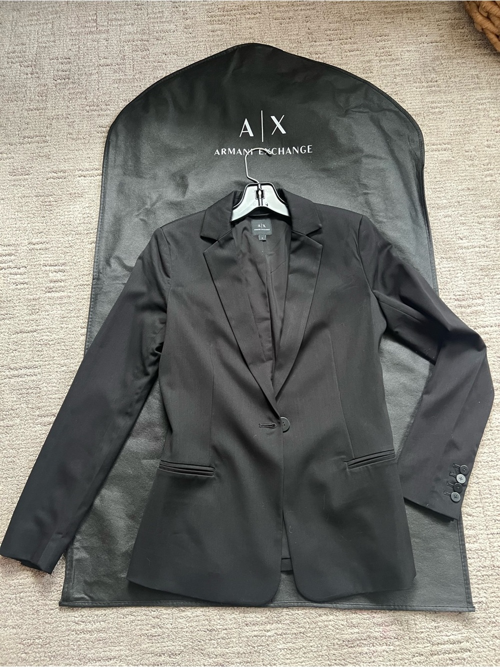 Armani Exchange Black Single-Button Women's Blazer